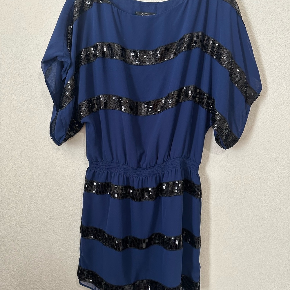 Elegant Blue Sequin Women's Top